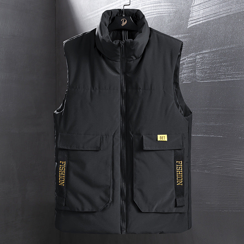 Men's Insulated Outdoor Vest with High Standing Collar, Multifunctional Pockets and Distinctive Webbing Shop Velvia
