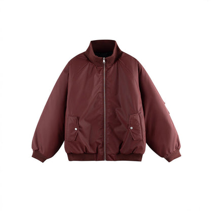 Unisex Boxy Transition Bomber Jacket with Stand Collar and Flap Pockets Shop Velvia