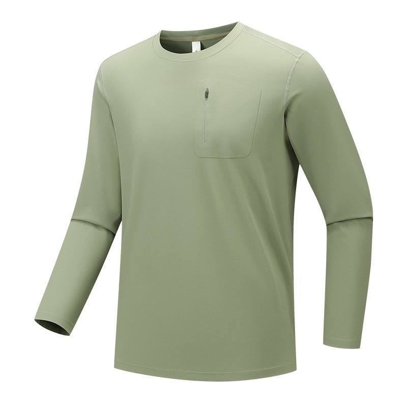 Men's multifunctional long-sleeve tech shirt with chest zip pocket Shop Velvia