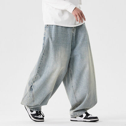 Men's extra-wide baggy jeans with a low crotch, relaxed low-crotch cut, and wide hem Shop Velvia