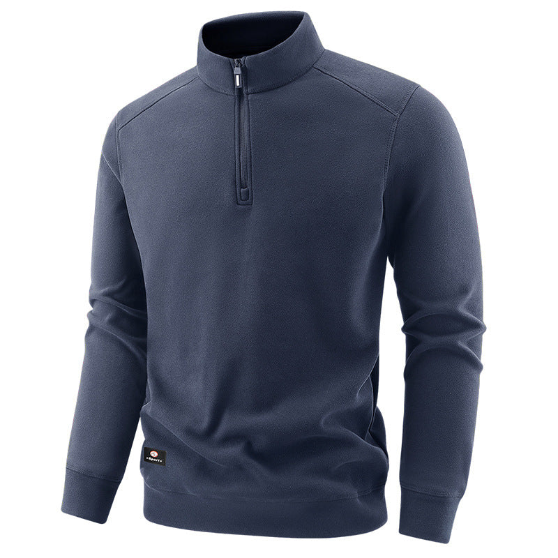 Men's Breathable Microfleece Half-Zip Sweater with Stand Collar and Raglan Sleeves Shop Velvia
