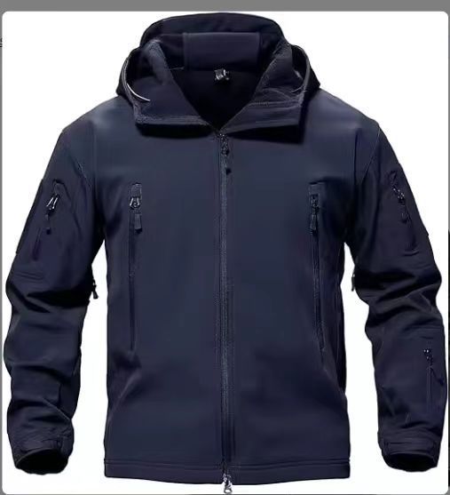 Men's Tactical Softshell Jacket with Hood, Camouflage Pattern and Multiple Zipper Pockets Shop Velvia