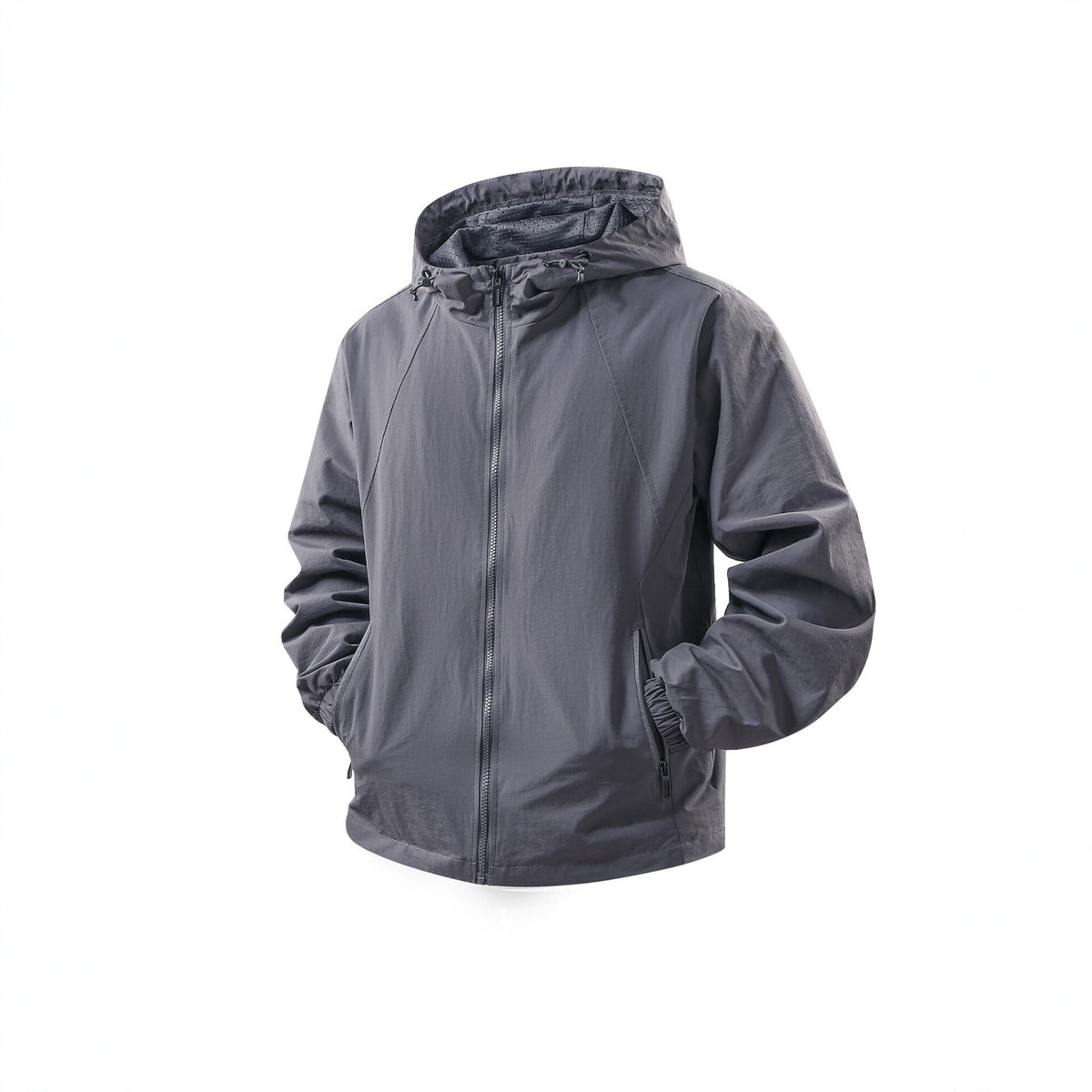 Men's Lightweight Breathable Hooded Windbreaker with Mesh Lining and Zipper Pockets Shop Velvia