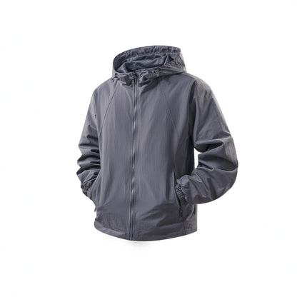 Men's Lightweight Breathable Hooded Windbreaker with Mesh Lining and Zipper Pockets Shop Velvia