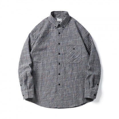 Men's Quilted Checkered Overshirt Jacket with Chest Pocket Shop Velvia