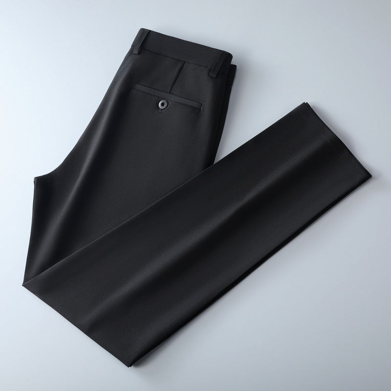 Men's slim-fit suit trousers made of stretch twill with straight leg Shop Velvia