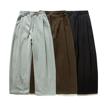 Unisex Wide Jogging Pants with Pleats, Elastic Drawstring and Side Pockets Shop Velvia