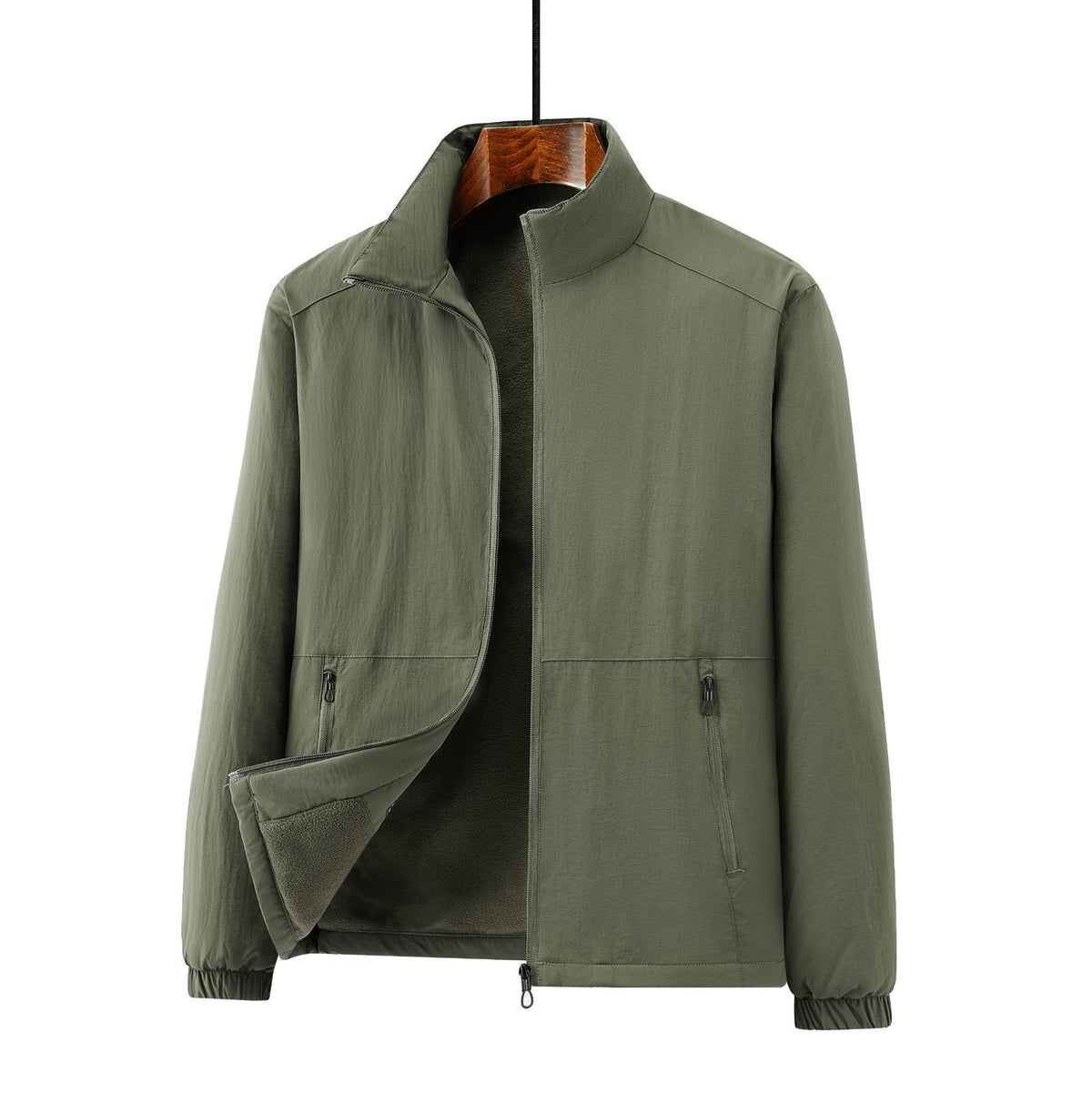 Men's lightweight transitional jacket with fleece lining and stand-up collar Shop Velvia