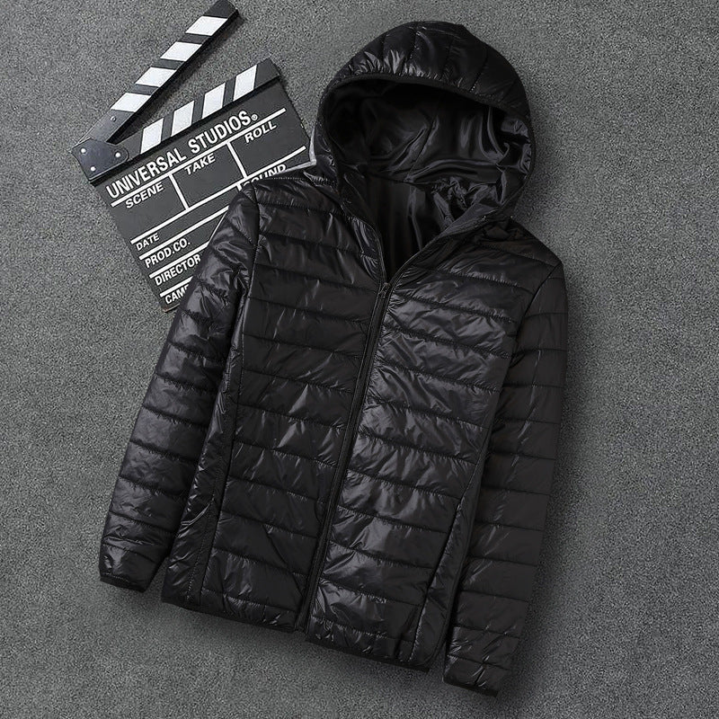 Men's nan ultra-light hooded quilted jacket with packing function and windproof shell Shop Velvia