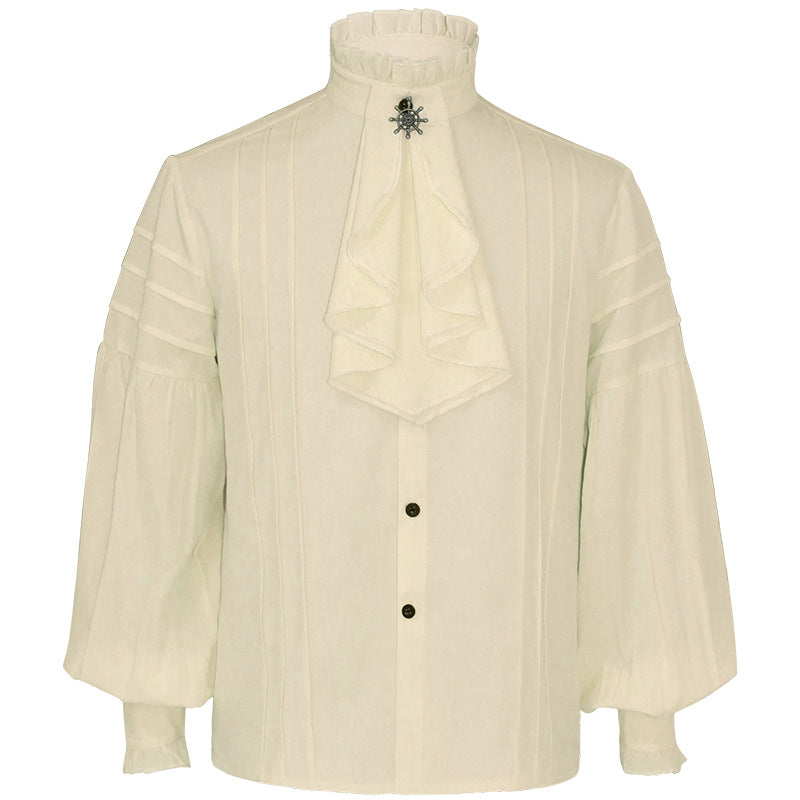 Men's casual short-sleeve shirt with laced V-neck, short stand-up collar, and soft cotton blend Shop Velvia