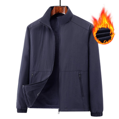 Men's lightweight windproof fleece jacket with stand-up collar and zip pockets Shop Velvia