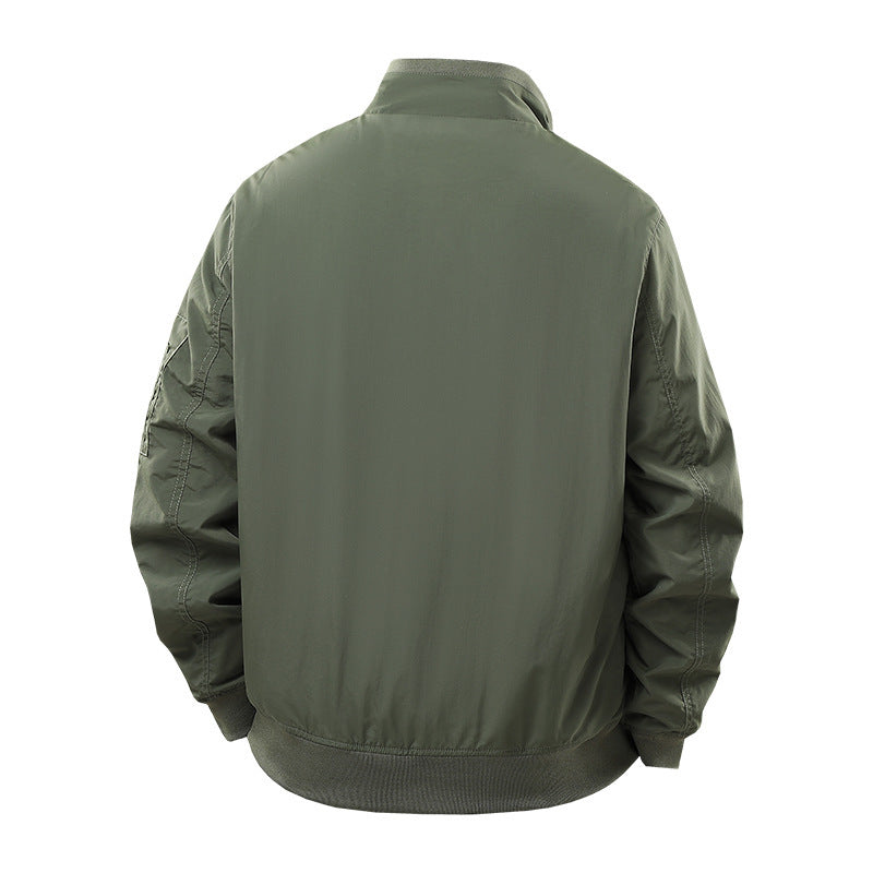Men's Wind and Water Resistant Urban Bomber Jacket with Stand Collar and Multiple Pockets Shop Velvia