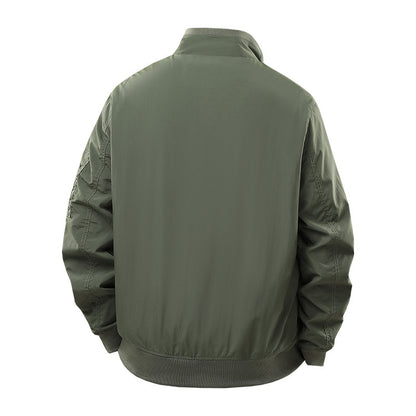 Men's Wind and Water Resistant Urban Bomber Jacket with Stand Collar and Multiple Pockets Shop Velvia