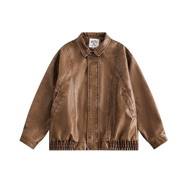 Unisex Boxy Overshirt Jacket in Vintage Suede Look with Elastic Hem and Concealed Snap Placket Shop Velvia