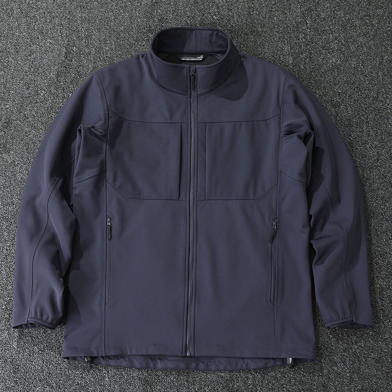Men's Technical Softshell Jacket with Stand-Up Collar and Concealed Zip Pockets Shop Velvia