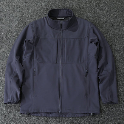 Men's Technical Softshell Jacket with Stand-Up Collar and Concealed Zip Pockets Shop Velvia