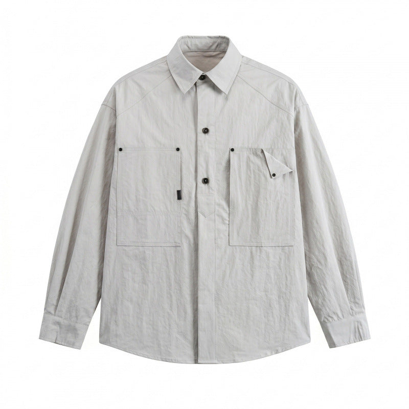 Unisex Boxy Overshirt with large patch pockets and shirt collar Shop Velvia