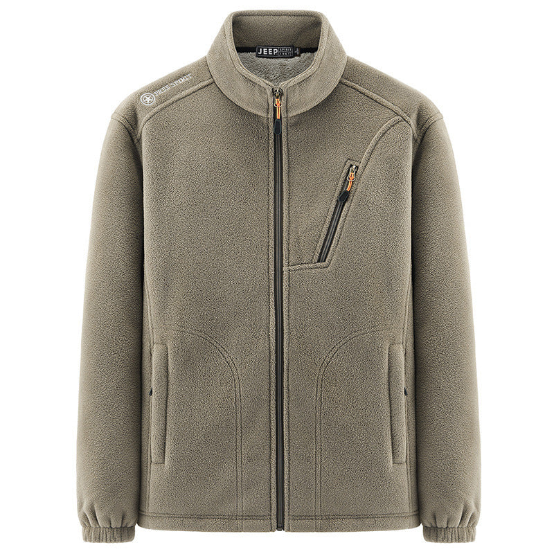Men's thermal fleece jacket with Sherpa lining, stand-up collar and zippered pockets Shop Velvia