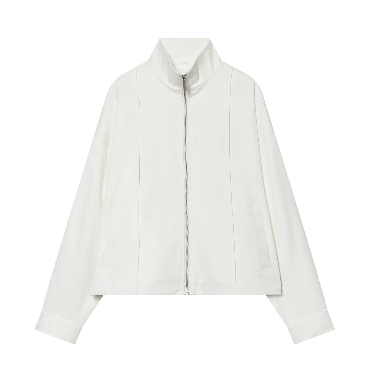 Women's Boxy Zip Jacket made of technical stretch with stand-up collar Shop Velvia