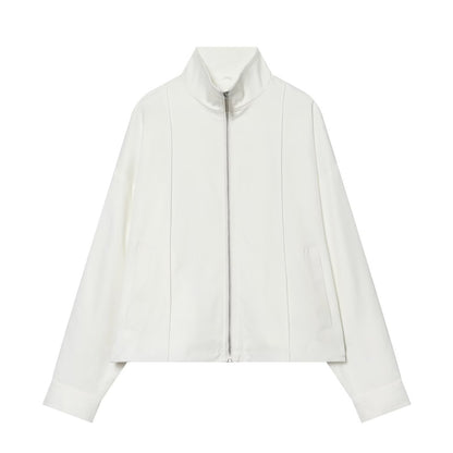 Women's Boxy Zip Jacket made of technical stretch with stand-up collar Shop Velvia