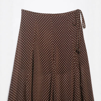 Women's Wrap Midi Skirt made of Chiffon with Polka Dot Pattern Shop Velvia