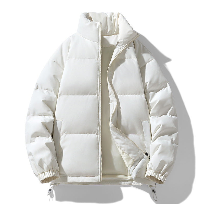 Men's Padded Puffer Jacket with High Stand Collar, Windproof Outer Layer and Adjustable Drawstring Hem Shop Velvia