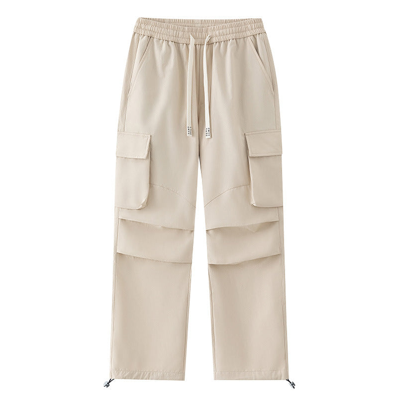 Men's cargo pants with elastic waistband, layered detail and zip hem Shop Velvia