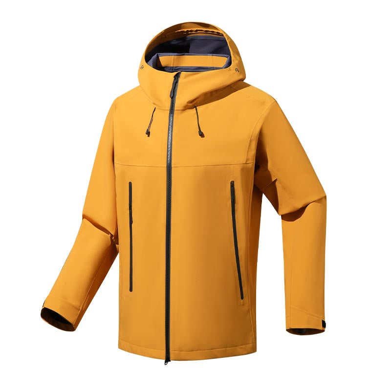 Men's water- and windproof softshell outdoor jacket with adjustable hood Shop Velvia