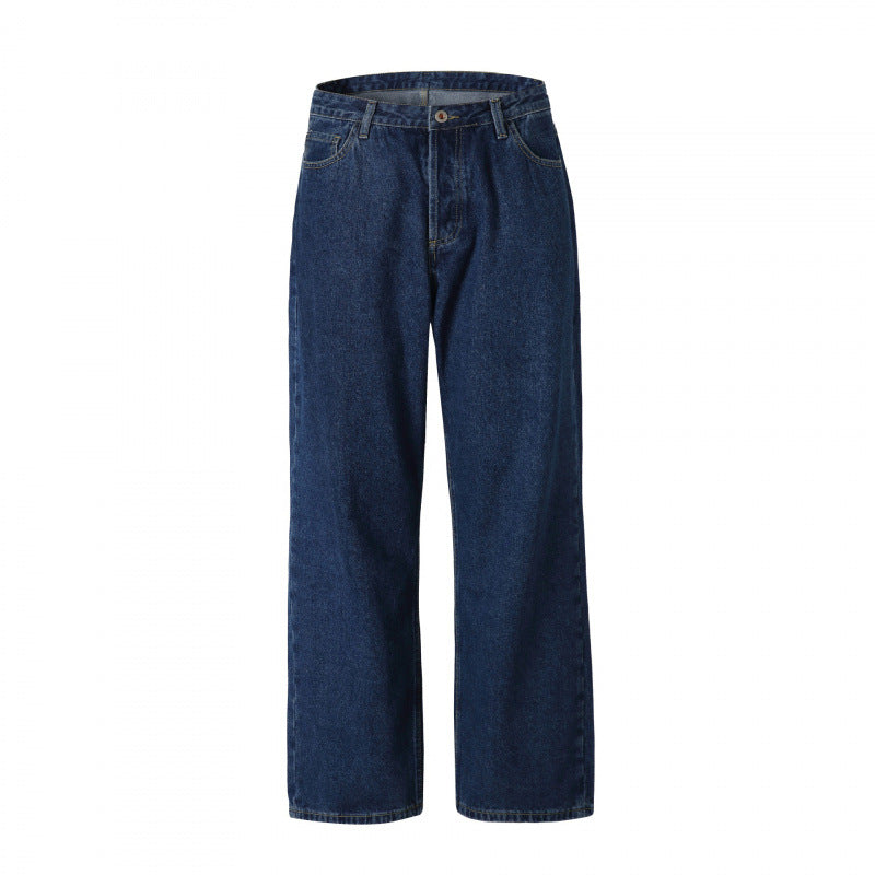 Men's loose-fitting denim jeans in relaxed fit with high waist and straight leg Shop Velvia