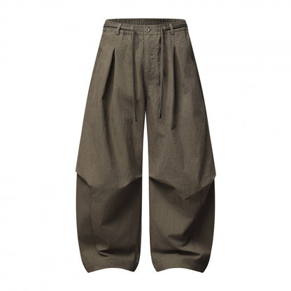 Unisex wide layered pants with balloon-shaped silhouette, high waist and drawstring Shop Velvia