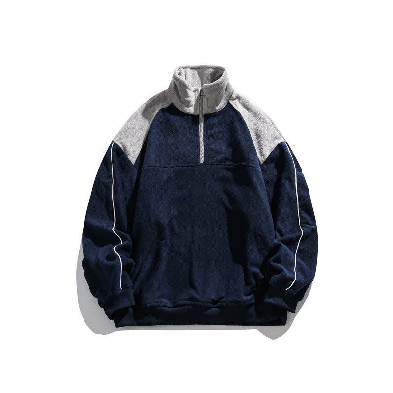 Unisex Oversize-Fleece-Halfzip-Pullover with high collar and raglan sleeves Shop Velvia