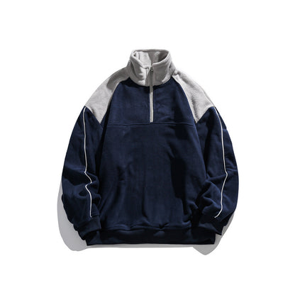 Unisex Oversize-Fleece-Halfzip-Pullover with high collar and raglan sleeves Shop Velvia