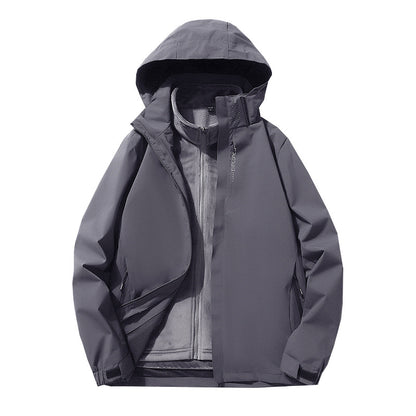 Men's three-layer waterproof outdoor softshell jacket with detachable fleece inner jacket Shop Velvia