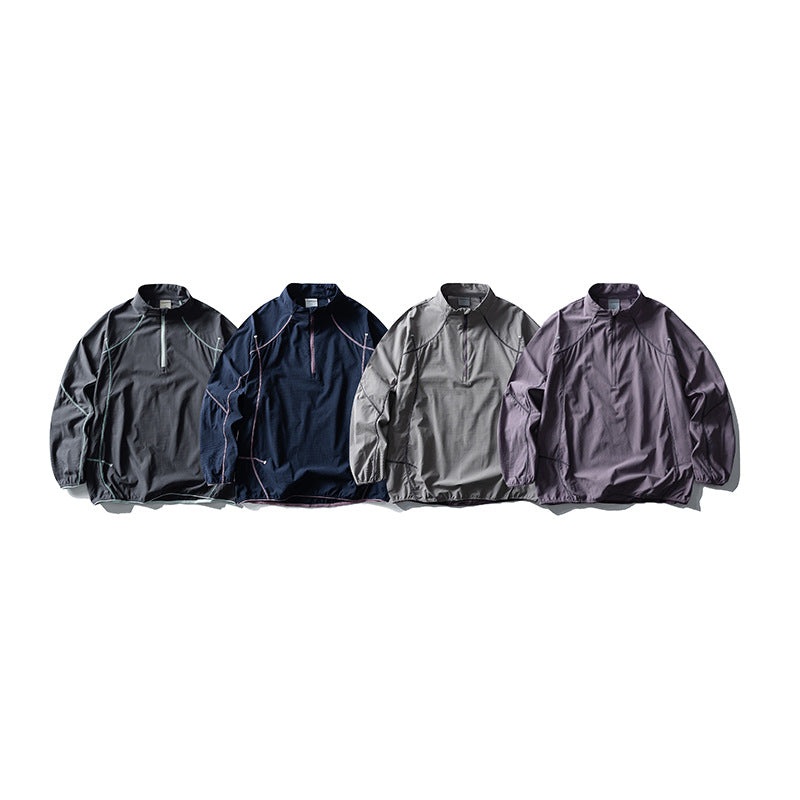 Unisex Lightweight Tech Half-Zip Pullover with Raglan Sleeves Shop Velvia
