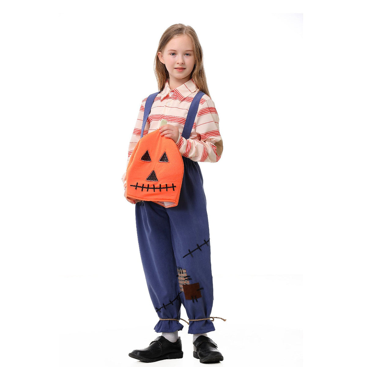 Children's Costume as Pumpkin Farmer Shop Velvia