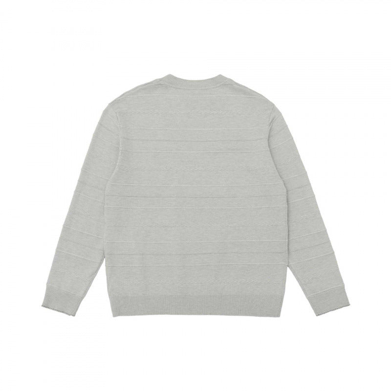 Unisex fine knit pullover with fine structured stripes, round neck and slightly oversized cut Shop Velvia
