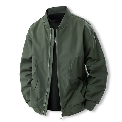 Men's Lightweight Casual Bomber Jacket in Clean Look with Stand Collar and Ribbed Cuffs Shop Velvia