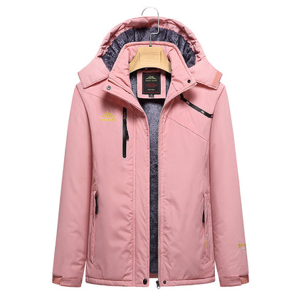 Women's Quilted Winter Jacket with Fleece Lining, Removable Hood, and Waterproof Softshell Outer Layer Shop Velvia