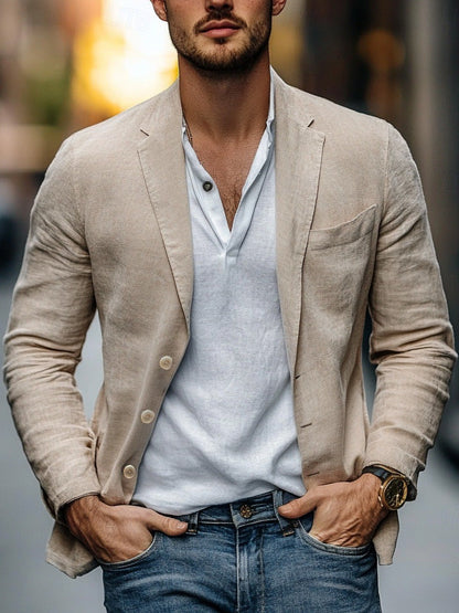 Men's Casual Linen Blazer Shop Velvia