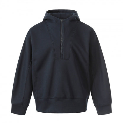 Men's Boxy Hoodie with Half Zipper, Reinforced Placket and Clean Minimal Design Shop Velvia