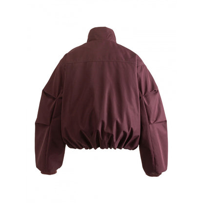 Unisex Boxy quilted bomber jacket with high stand-up collar and flap pockets Shop Velvia