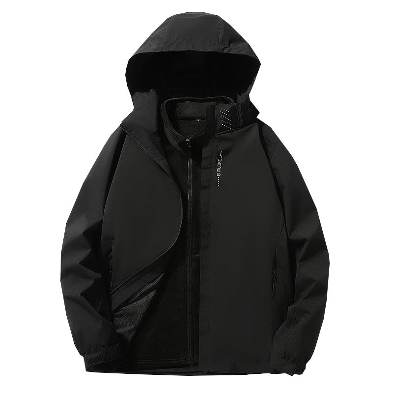 Men's three-layer waterproof outdoor softshell jacket with detachable fleece inner jacket Shop Velvia