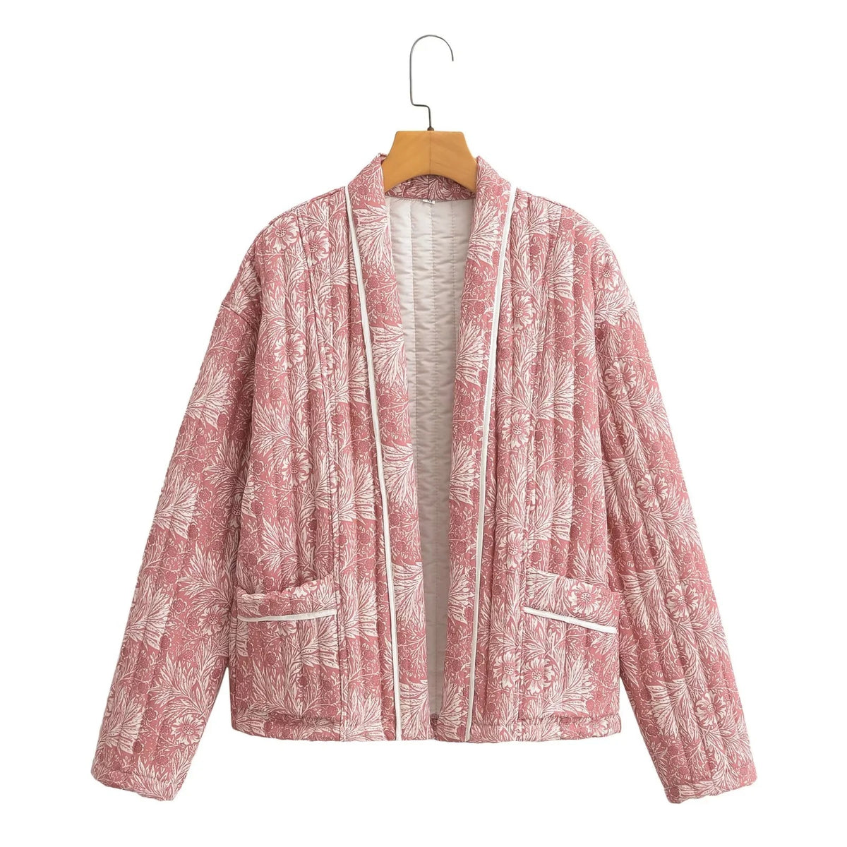 Women's quilted kimono jacket with floral all-over print Shop Velvia