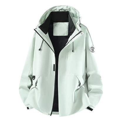 Men's Technical Softshell Hooded Jacket with concealed front zipper and multifunction pockets Shop Velvia