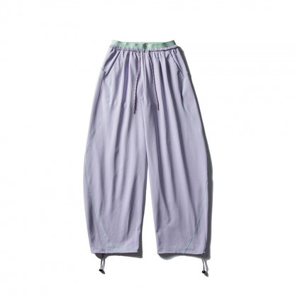 Unisex Wide Tech Jogging Pants with Drawstring, Contrast Seams and Adjustable Hem Shop Velvia
