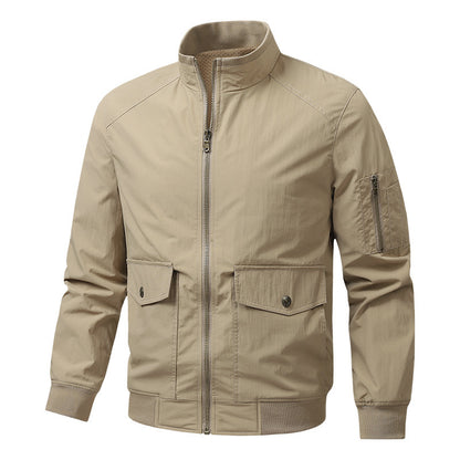Men's Wind and Water Resistant Urban Bomber Jacket with Stand Collar and Multiple Pockets Shop Velvia