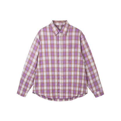 Women Oversized Check Shirt with Longline Cut, Chest Pocket and Rounded Hem Shop Velvia