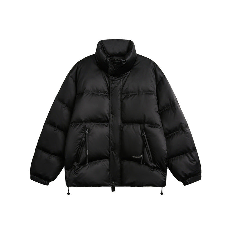 Unisex Short quilted padded jacket in a boxy cut with high stand-up collar Shop Velvia