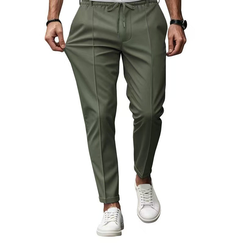 Men's elegant leisure pants with elastic waistband and side pockets Shop Velvia