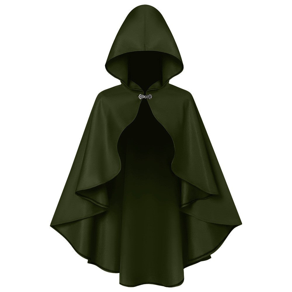 Unisex non longer hooded cape made of water-repellent polyester with full circular cut and tie belt Shop Velvia